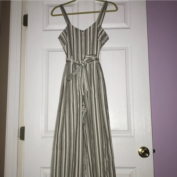 Romeo & Juliet Couture Striped Belted Jumpsuit - Picture 3 of 11